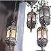 Metal White Hanging Decorative Candle Lanterns, Wedding Decoration Candlestick Holder, Moroccan Candle Lanterns for Christmas Including 17Inch Chain with Hook