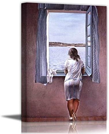 Figure At A Window - By Salvador Dali - Canvas Prints 12" by 16" Gallery Wrapped