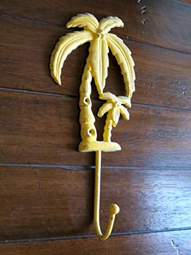 Summer Squash or Pick Your Color Palm Hook / Cast Iron Hook / Coastal Beach Tropical Décor / Key Hanger / Wall Hook / Tropic Theme Wall / Bathroom Towel Hook / Pool Hook