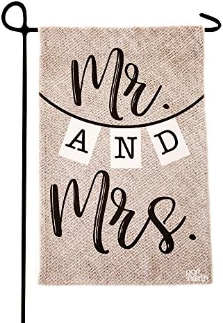 Garden Flag - Mr &amp; Mrs Double Sided Decorative Flags for Outdoors - Weather Tested and Fade Resistant USA Designed - Best for Party Yard and Home Outdoor Decor - 12x18 inches