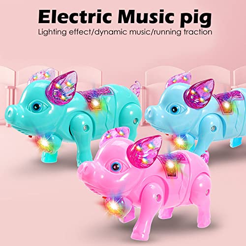 XUEKUN My Pet Pig Electric Walking Singing Musical Light Up Pig Toy