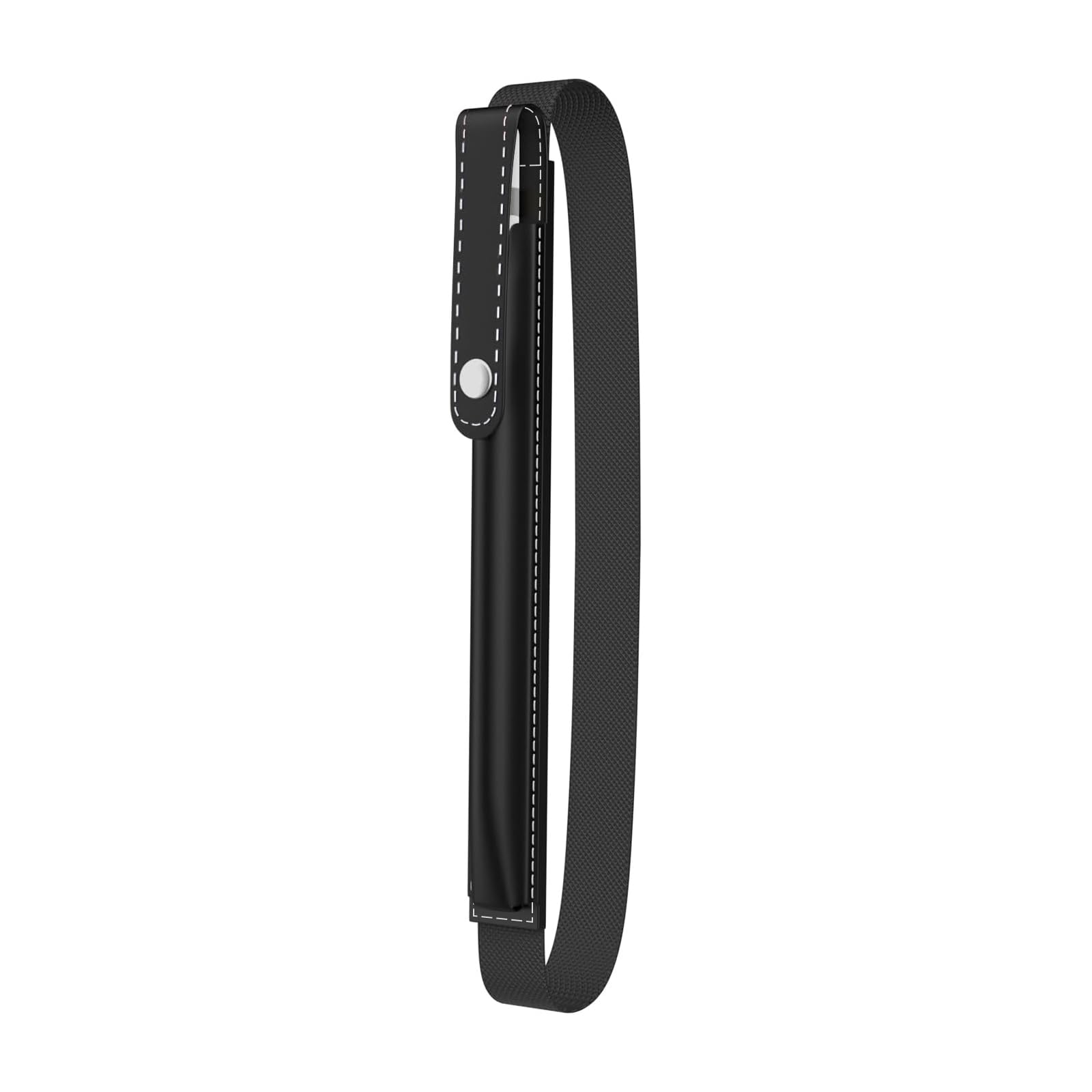 MoKo Pencil Holder for Apple Pencil Pro, Apple Pencil 1st/2nd Generation, Apple Pencil (USB-C), PU Leather iPad Pencil Sleeve Pouch with buckle & Elastic Band attach to iPad Case, Black