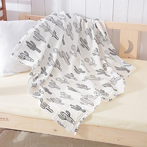Ruichun 22 Designs Two Layers Muslin Baby Swaddle Blanket (Cactus)