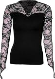 Spiral - Womens - GOTHIC ELEGANCE - Lace Neck Goth Top Black - XL