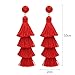 Tassel Earrings Fringe Drop Long Dangling Tiered Thread Earrings w/ Gabriela Stud and Surgical Steel Posts