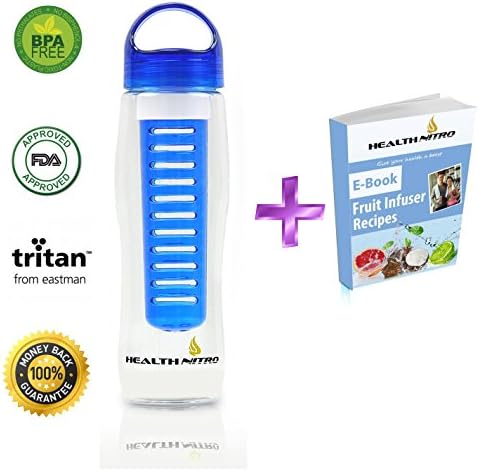 Water Bottle Infusers With Multiple Use Plus Bonus E-Book for Detox, Tea Infuser, Hiking &amp; Gym Sports Bottle - STYLISH 23 OZ PREMIUM Tritan Material Easy Grip &amp; CLEAN BPA Free + Leak Proof (4 Colors)