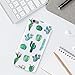 iPhone 6 Case, iPhone 6s Case for Girls, White Green Cactus Women Best Protective Cute Clear Slim Fit Heavy Duty Shockproof Glossy TPU Soft Rubber Silicone Cover Phone Case for iPhone 6s / iPhone 6