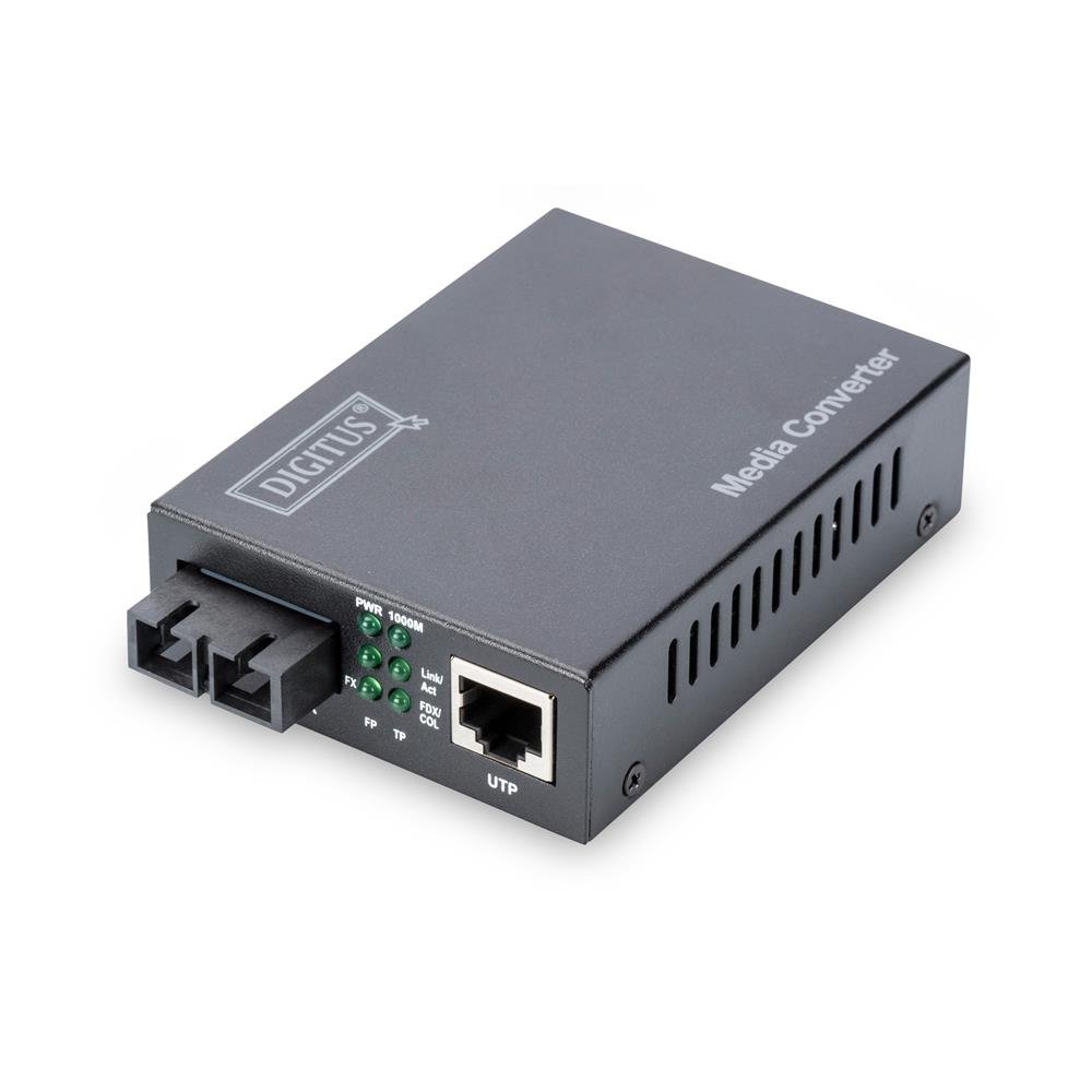 DIGITUS Gigabit Ethernet Media Converter, Singlemode SC connector, 1310nm, up to 20km