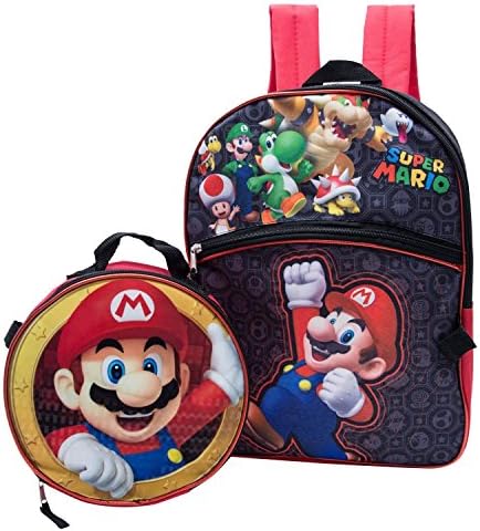 Super Mario Bookbag Backpack Lunch Box Set