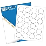 1.67 Inch Round Labels - Pack of 2,400 Circle Stickers, 100 Sheets - Inkjet/Laser Printer - Online Labels
