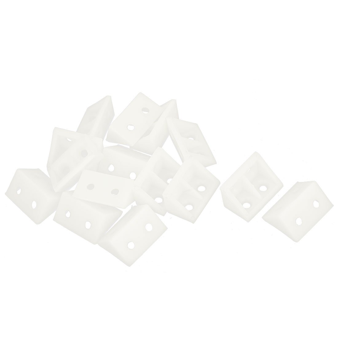 Sourcingmap Shelf 33 x 19 x 19mm Plastic Corner Bracket Angle Brace White 15pcs
