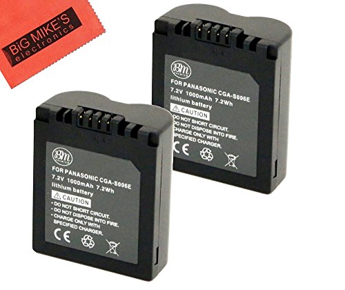 BM Premium Pack of 2 CGA-S006 Batteries for Panasonic Lumix DMC-FZ7, DMC-FZ8, DMC-FZ18, DMC-FZ28, DMC-FZ30, DMC-FZ35, DMC-FZ38, DMC-FZ50 Digital Camera
