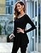 HOTOUCH Womens Tunic Long Sleeve V Neck Solid Tunic Top