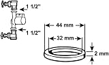 Cornat TEC380313 Waste Coupling Gasket 32x44x2mm Seal Replacement Part view 2
