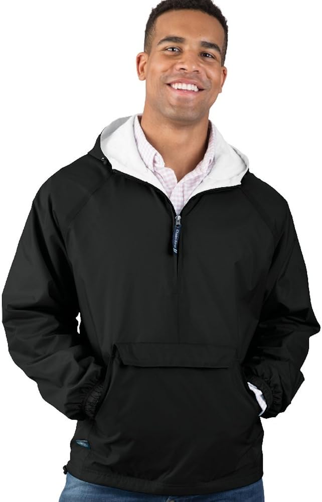 Charles River Apparel Wind & Water-Resistant Pullover Rain Jacket (Reg/Ext Sizes): Clothing