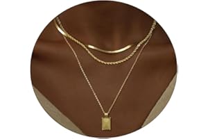 Layered Gold Silver Necklaces for Women, Stackable Stack 14K Real Gold Plated Silver Chain Necklace Diamond Circle CZ Layerin