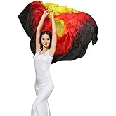 KIKIGOAL Women's 100% Silk Belly Dance Veils and Hand Scarves Gradual Colors 1.14x2.5m/98"x45"
