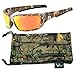 Hornz Brown Forest Camouflage Polarized Sunglasses for Men Full Frame Strong Arms & Free Matching Microfiber Pouch – Brown Camo Frame – Orange Lens
