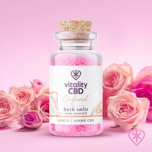 Vitality CBD Bath Salts, Rose Fragrance, 100mg of CBD, NO THC - Image 2