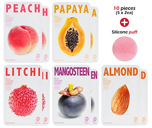 [cnf cosmetic] the iceland mask sheet set - 10pcs (5 x …