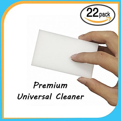 22 ECO-PACK Extra Durable Magic Eraser Cleaning Sponges in Bulk - Multi-Functional Melamine Foam Sponge for Car-Kitchen-Bathroom-Furniture-Leather-Steel- Bath Mop Pad scrubber & Wall Cleaner