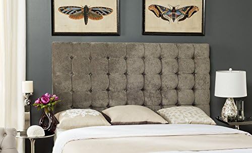 Safavieh Mercer Collection Lamar Greige Tufted Velvet Headboard King