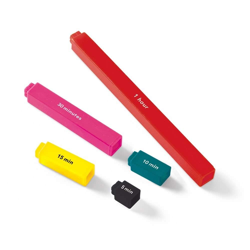 hand2mind Elapsed Time Rods, Telling Time, Math Manipulatives, Clocks for Kids Learning to Tell Time, Classroom Supplies for Teachers Elementary, Analog Clock Learning (Set of 74)