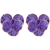 Vintage Enamel Flower Stud Earrings Butterfly Floral Crystal Earring for Women Trendy Statement Earring Cute Boho Wedding Prom Accessories