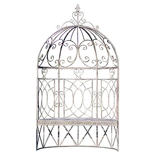 YICOL Rosenbogen Torbogen, Rose Arbours Torbogen für Kletterpflanzen, Pergola im Freien, Metall Gartenbögen, Antikweiß… – Bild 6