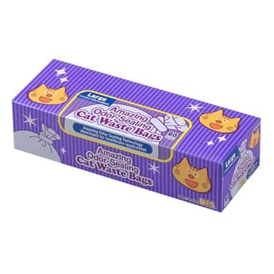 BOS Amazing Odor Sealing Cat Waste and Cat Litter Disposal Bags - Durable, Unscented (60 Bags) [Size: L, Color: Light Blue