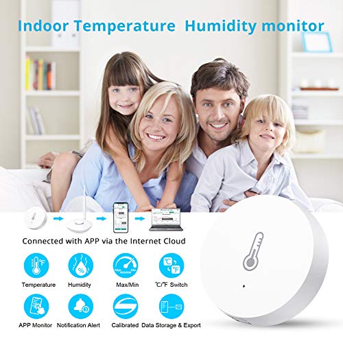 MOCREO WiFi Temperature Humidity Monitor with App Alerts, Indoor