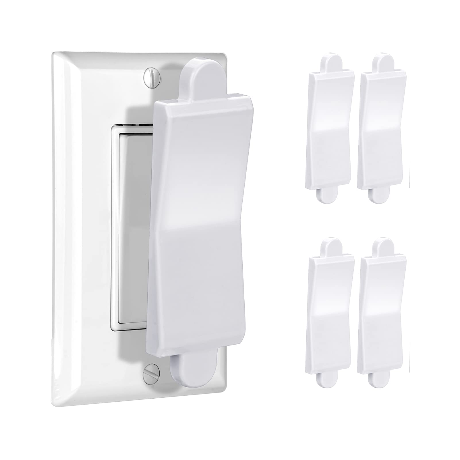 Photo 1 of Magnetic Light Switch Guard Cover- PSZEZNZ Light Switch Outlet Covers for Flat Modern Wall Switches-Child Safety Protection(White,4 Piece)