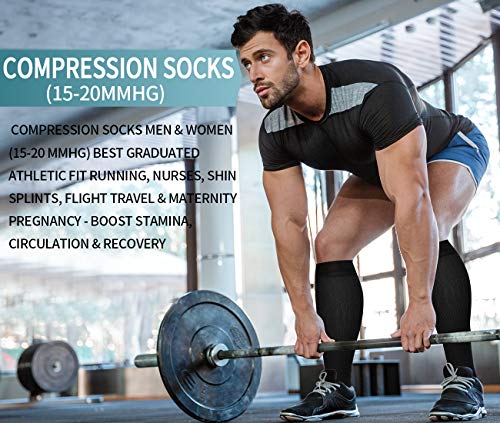 image for COOLOVER Compression Socks,(7 or 8 Pairs) Compression Sock for Women &