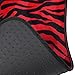 New Premium Grade 15 Pieces RED Zebra Print Low Back Front Car Seat Cover Rear Bench Cover and 4 Pieces Floor Mats Set