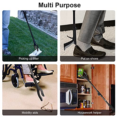 ZOJI Faltbare Greifer,Adjustable Abgewinkelter Arm, 80cm Greifzange aus Aluminium mit Schuhlöffel und Rotierendem… – Bild 6