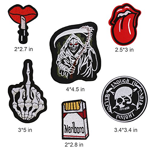Iron on Patches 15 Pieces Assorted Cool Patches Fabric Embroidered Patches Motif Applique Kit, Perfect Ironed on Jackets, Clothing