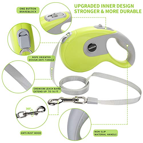 Nunbell Retractable Dog Leash,Heavy Duty 16ft Retracting Pet Leash with