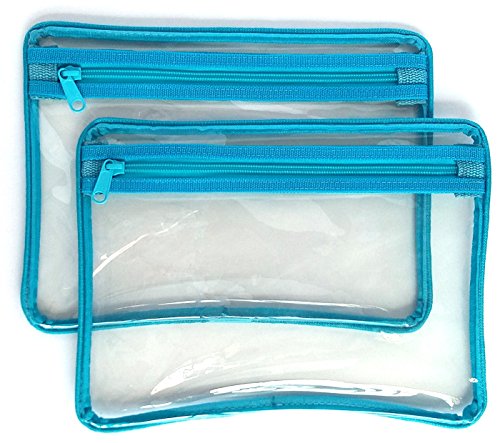 2-pack clear vinyl flat bag - kids toys organizer, insert pocket …