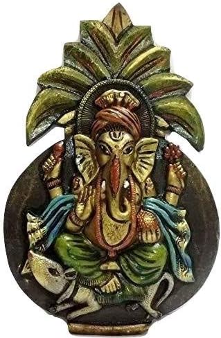 Ethnic Karigari Wood & Metal Ganesha Wall Hanging Photo Frame (29 cm X 19 cm X 7 cm)