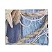 BROSHAN Beach Shower Curtains for Bathroom, Coastal Fishing Nets Seashells Conch Starfish on Wooden Board Ocean Bathroom Decor, Blue Waterproof Fabric Shower Curtain with Hooks