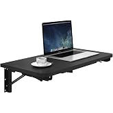 TEAMIX Wall Mounted Folding Table, Black Floating Desk for Small Spaces | Heavy-duty Brackets, Space-saving Design, Use as Home Office Desk, Drop Leaf Dining Table, Laundry Shelf, or Balcony Table