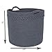 Large Storage Woven Basket, Decorative Basket for Toys, Blankets, Laundry, Towel, Magazine, Baby Nursery Basket by Braided Crown (Gray)