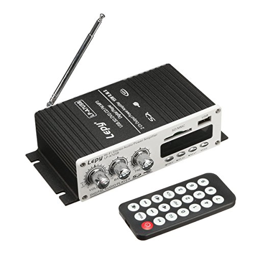 Car Amplifier, ELEGIANT Mini Hi-Fi Stereo Super Bass Audio Audio Power Amplifier with Remote Control,Support FM/MP3/TF/USB/DVD for Car Motorcycle Home