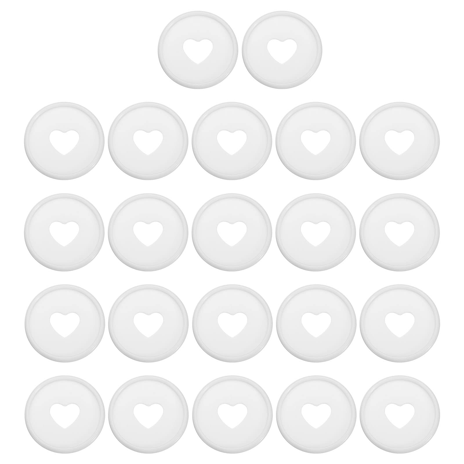 PATIKIL 35mm Plastic Book Binding Discs, 22 Pack Discbound Expansion Discs Heart Binder Rings for DIY Notebook Planner, White — image 1