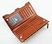 Pidengbao Women's Long Solid Zipper Hasp Clutch Wallet Dark Coffee