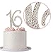 16 Cake Topper - Premium Rose Gold Metal - Sweet 16 Birthday Party Sparkly Rhinestone Decoration Makes a Great Centerpiece - Now Protected in a Box