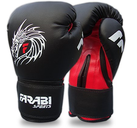 Farabi Sports Boxing Gloves Punching Gloves MMA Muay Thai Training Kickboxing Gloves (Black, 16-oz)