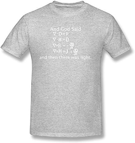 TIANPF God Said and Then There was Light Men Cool Round Neck Short Sleeve Shirt X-Large 4XL Gray