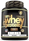 CHALLENGER NUTRITION -100% Whey Protein Powder. CHOCOLATE - 5 Pound/LBS. Best Tasting WITH 24g protein per serving. For Athletes, Bodybuilding, Muscle Building & Faster Recovery