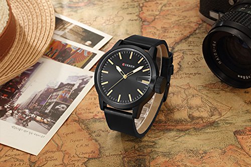 Original CURREN Marca Reloj de los Hombres analógicos a Prueba de Agua Relojes de Cuarzo Reloj de los Hombres Negro Relojes de Pulsera - Imagen 4